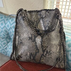 Stylish Snake Print Chain Bag